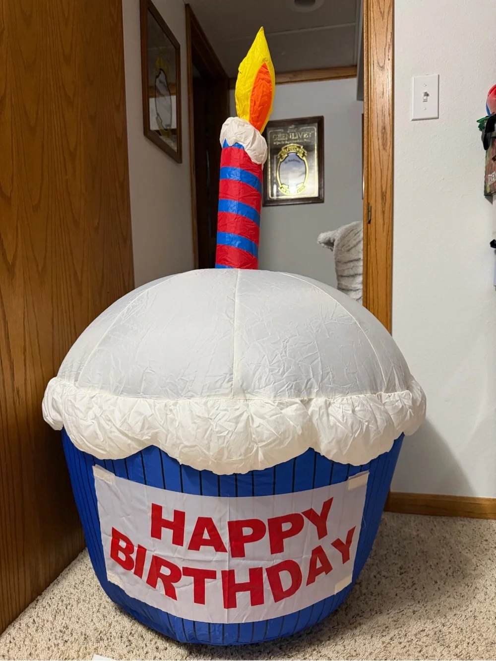Happy & Baby’s First Birthday 4 Ft Air blown Inflatable Cupcake Party Decoration